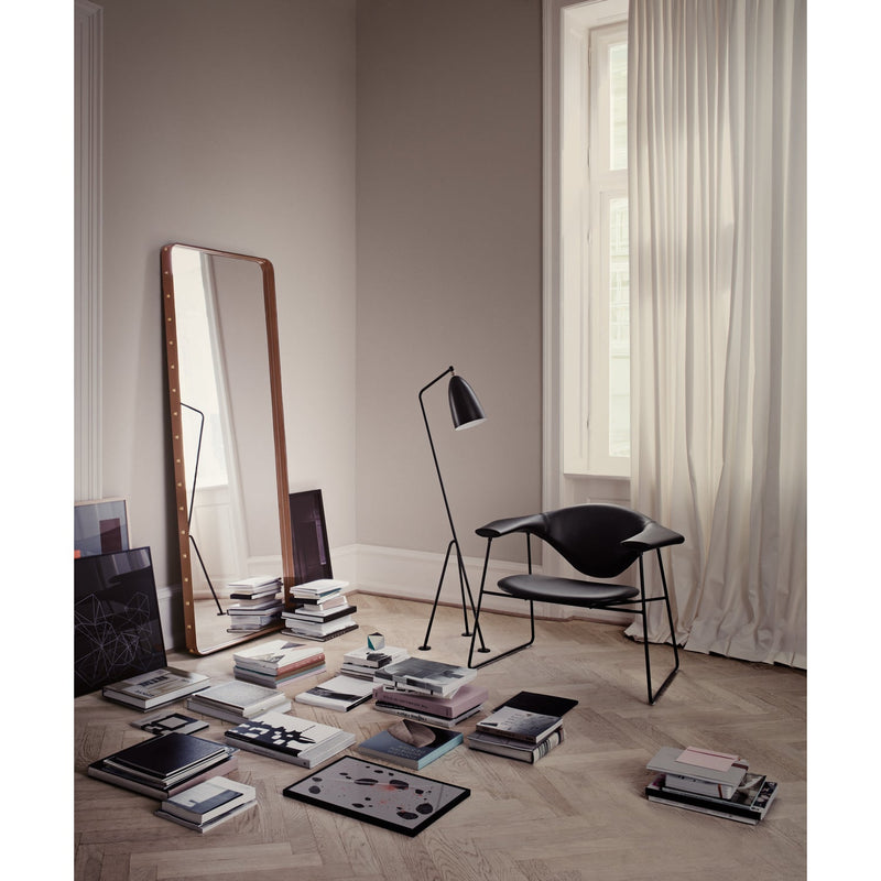 Adnet Large Rectangular Leather Art Deco Mirror