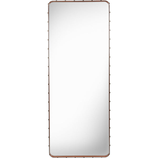Adnet Large Rectangular Leather Art Deco Mirror