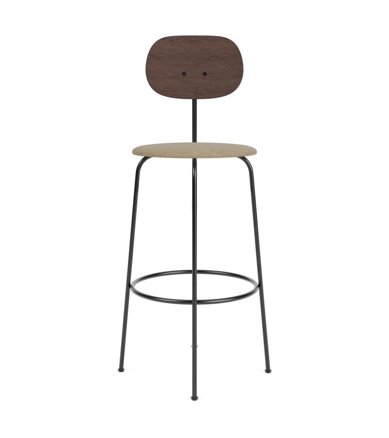 Afteroom Bar Chair Plus - Upholstered Seat - Audo Copenhagen - Chairs - Natural Oak/ Audo Boucle - Gold 06 - HORNE
