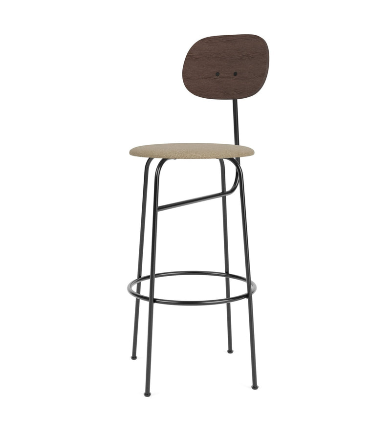 Afteroom Bar Chair Plus - Upholstered Seat - Audo Copenhagen - Chairs - Natural Oak/ Audo Boucle - Gold 06 - HORNE
