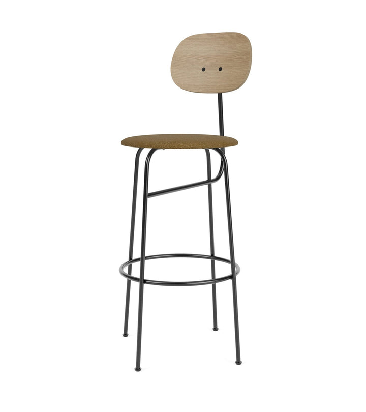 Afteroom Bar Chair Plus - Upholstered Seat - Audo Copenhagen - Chairs - Natural Oak/ Audo Boucle - Gold 06 - HORNE