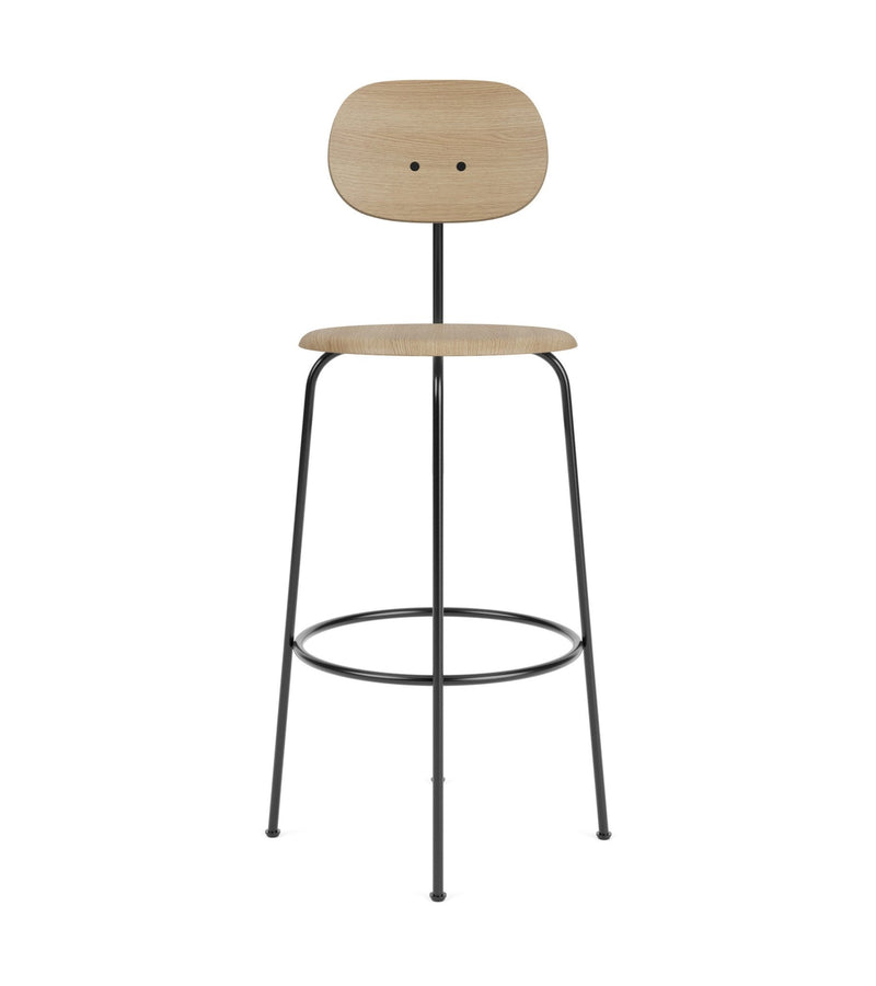 Afteroom Bar Chair Plus - Upholstered Seat - Audo Copenhagen - Chairs - Natural Oak/ Audo Boucle - Gold 06 - HORNE