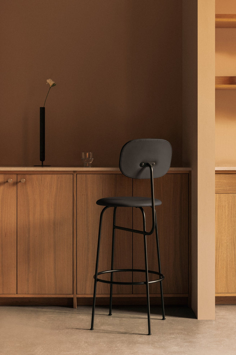 Afteroom Bar Chair Plus - Upholstered Seat & Back - Audo Copenhagen - Chairs - Sierra Leather - Stone 1611 - HORNE