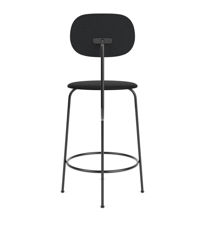 Afteroom Counter Chair Plus - Upholstered Seat - Audo Copenhagen - Stools + Benches + Ottomans - Black Painted Ash/ Sierra Leather - Black 1001 - HORNE