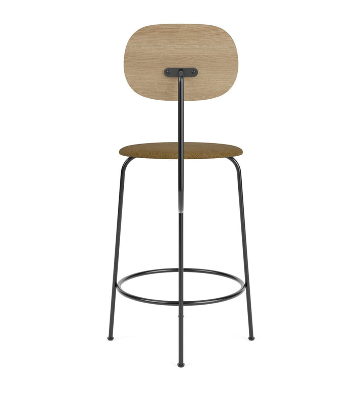 Afteroom Counter Chair Plus - Upholstered Seat - Audo Copenhagen - Stools + Benches + Ottomans - Natural Oak/ Audo Boucle - Gold 06 - HORNE