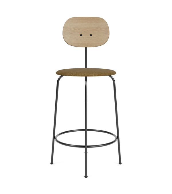 Afteroom Counter Chair Plus - Upholstered Seat - Audo Copenhagen - Stools + Benches + Ottomans - Natural Oak/ Audo Boucle - Gold 06 - HORNE