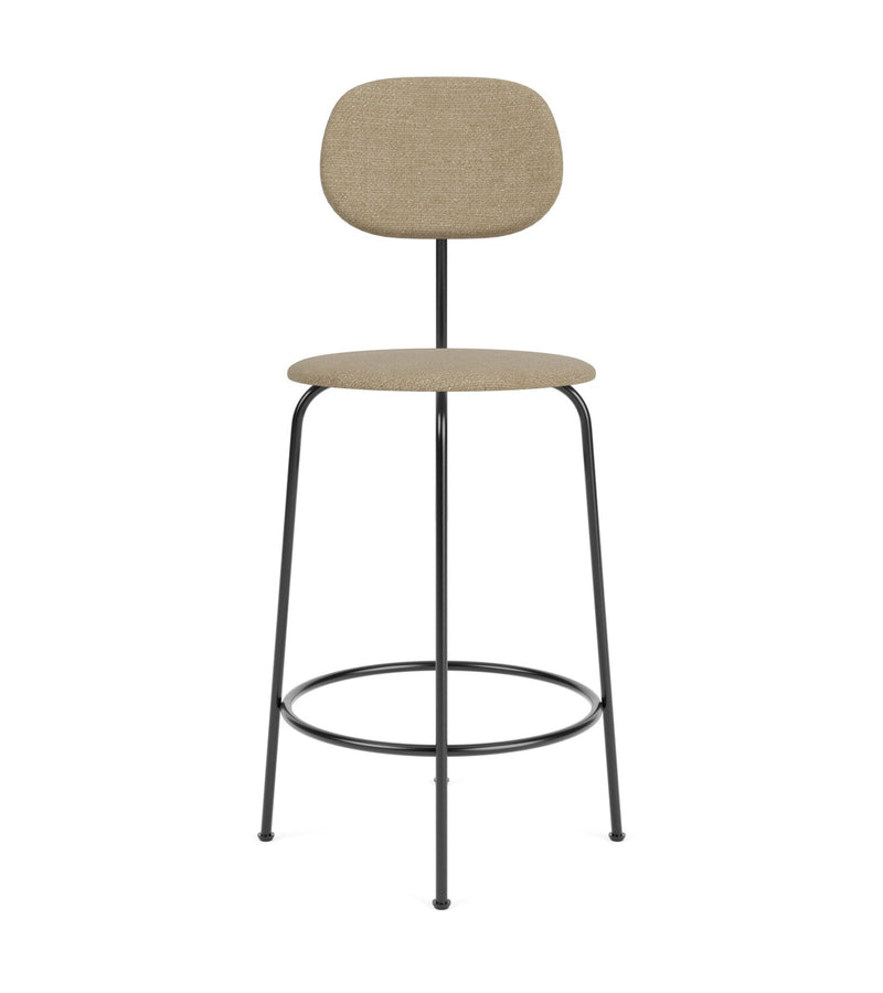 Afteroom Counter Chair Plus - Upholstered Seat & Back - Audo Copenhagen - Stools + Benches + Ottomans - Sierra Leather - Stone 1611 - HORNE