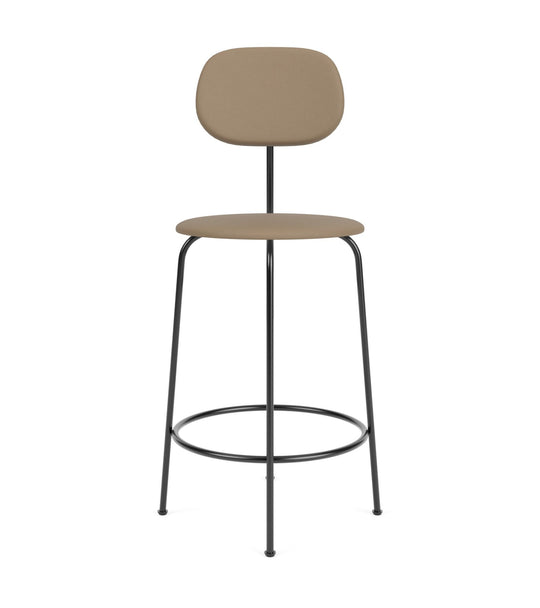 Afteroom Counter Chair Plus - Upholstered Seat & Back - Audo Copenhagen - Stools + Benches + Ottomans - Sierra Leather - Stone 1611 - HORNE
