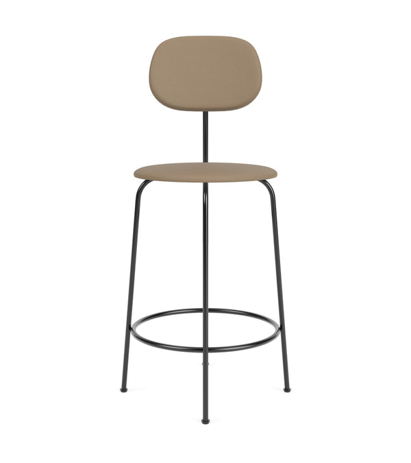 Afteroom Counter Chair Plus - Upholstered Seat & Back - Audo Copenhagen - Stools + Benches + Ottomans - Sierra Leather - Stone 1611 - HORNE