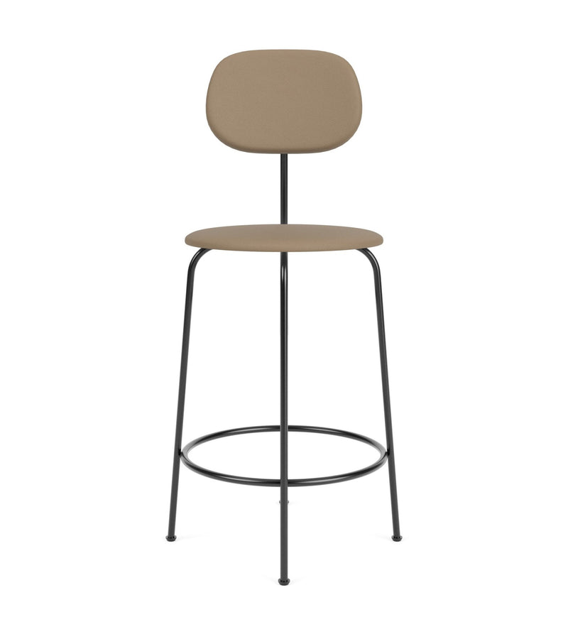 Afteroom Counter Chair Plus - Upholstered Seat & Back - Audo Copenhagen - Stools + Benches + Ottomans - Sierra Leather - Stone 1611 - HORNE