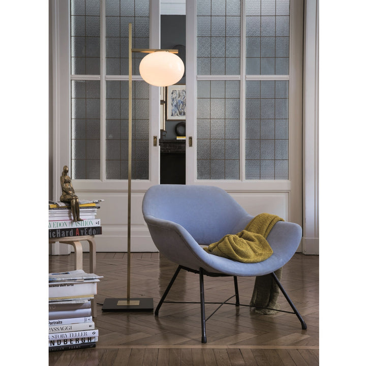 Alba Floor Lamp 1 - Arm - Oluce - Floor Lamps - Satin Brass - HORNE