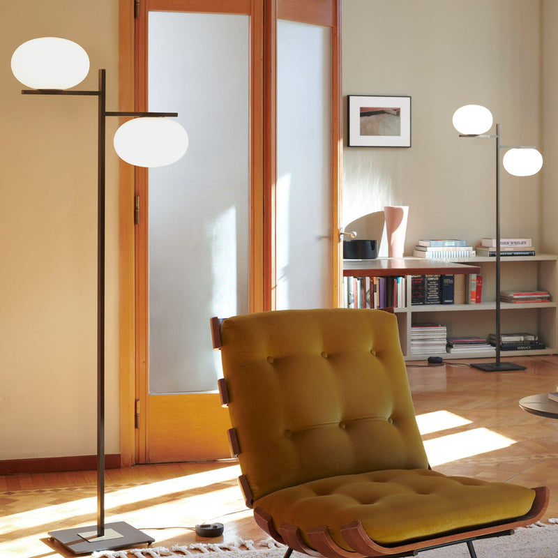 Alba Floor Lamp 2 - Arms - Oluce - Floor Lamps - Satin Brass - HORNE