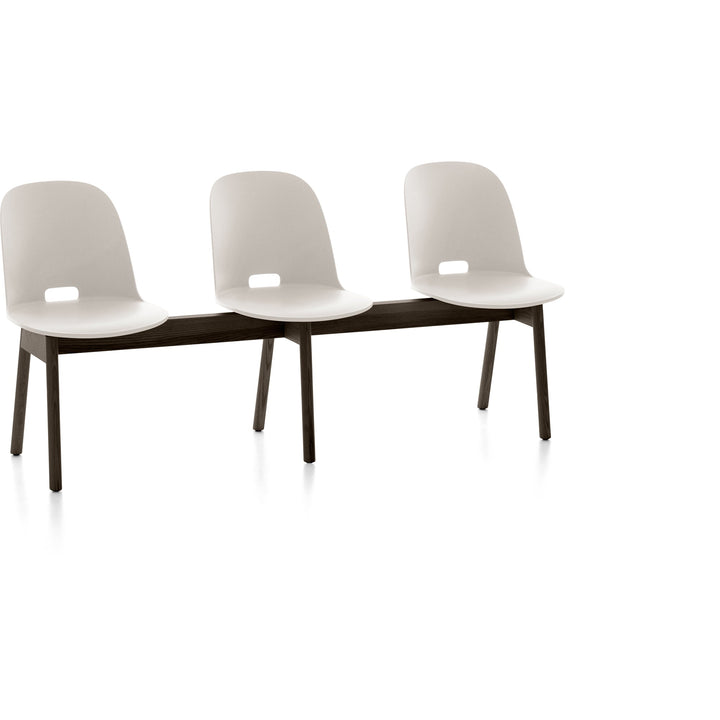 Alfi 3 - Seat High Back Bench - Emeco - Stools + Benches + Ottomans - White - Dark Ash - HORNE