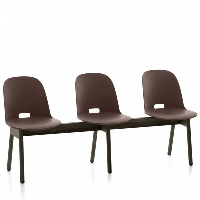 Alfi 3 - Seat High Back Bench - Emeco - Stools + Benches + Ottomans - Dark Brown - Ash - HORNE