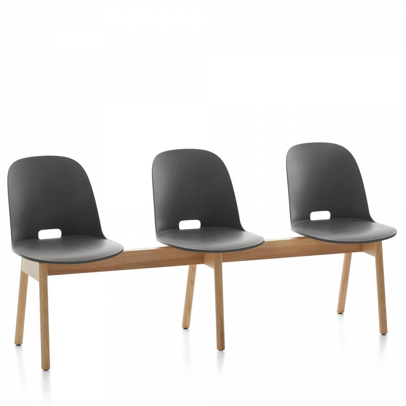 Alfi 3 - Seat High Back Bench - Emeco - Stools + Benches + Ottomans - Dark Brown - Ash - HORNE