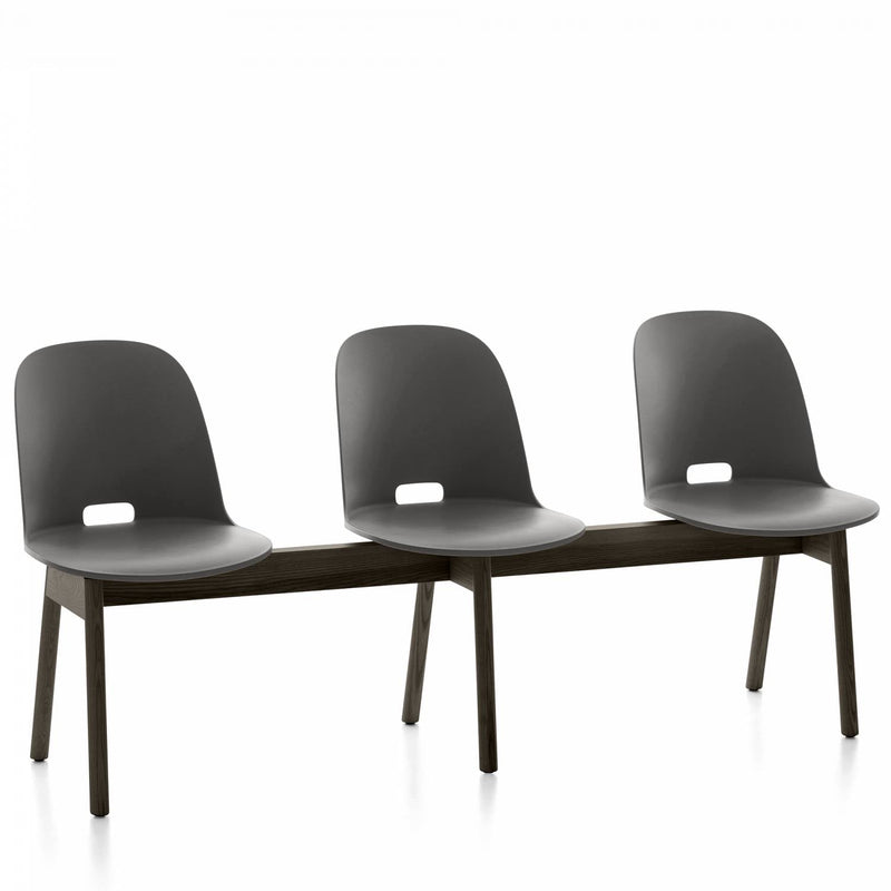 Alfi 3 - Seat High Back Bench - Emeco - Stools + Benches + Ottomans - Dark Brown - Ash - HORNE
