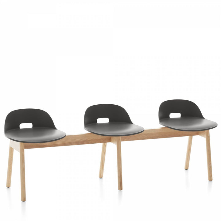 Alfi 3 - Seat Low Back Bench - Emeco - Stools + Benches + Ottomans - Dark Grey - Ash - HORNE