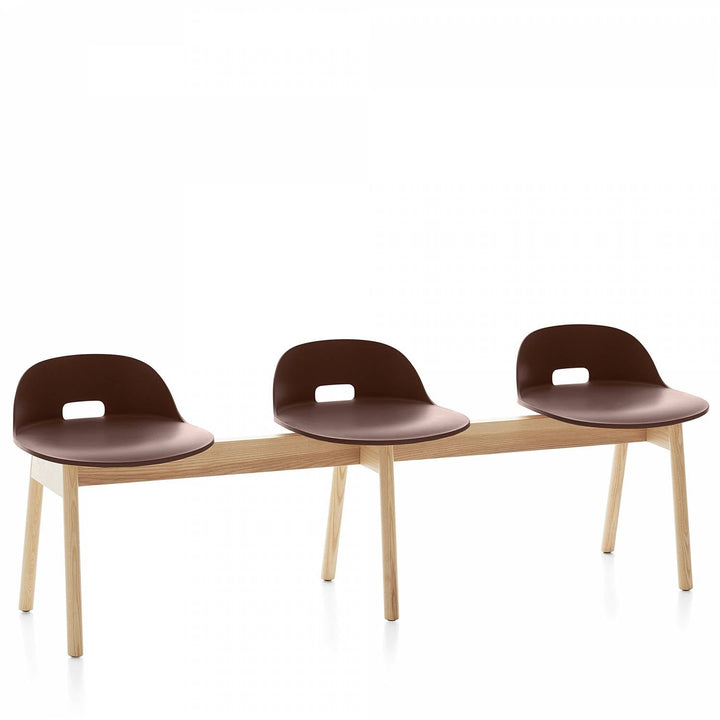 Alfi 3 - Seat Low Back Bench - Emeco - Stools + Benches + Ottomans - Dark Brown - Ash - HORNE