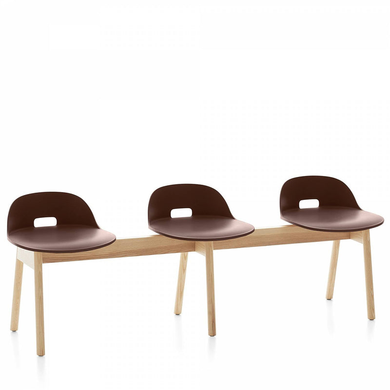 Alfi 3 - Seat Low Back Bench - Emeco - Stools + Benches + Ottomans - Dark Brown - Ash - HORNE