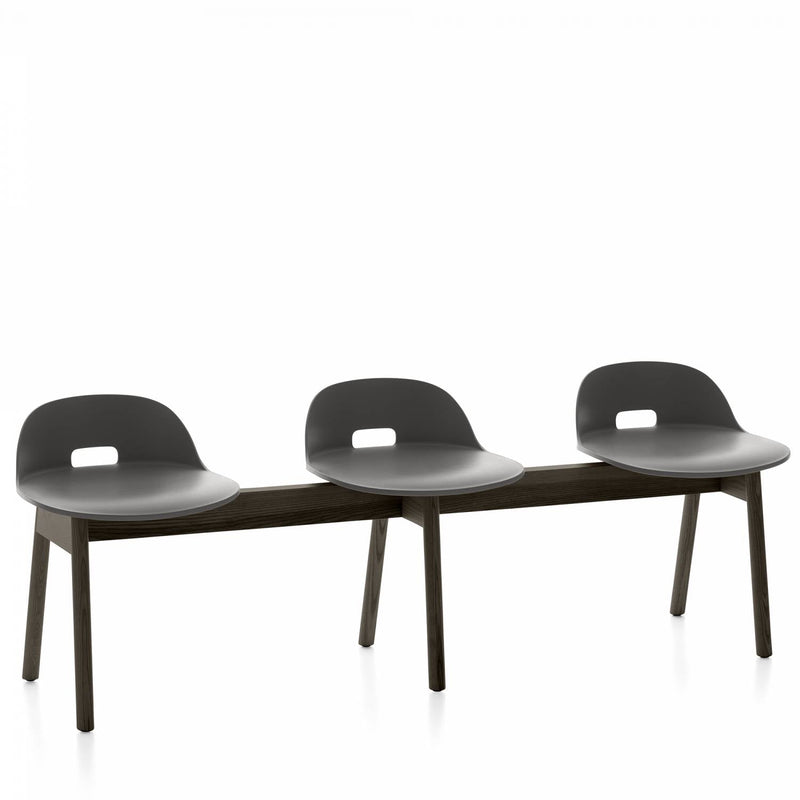 Alfi 3 - Seat Low Back Bench - Emeco - Stools + Benches + Ottomans - Dark Brown - Ash - HORNE
