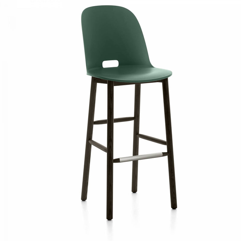 Alfi High Back Barstool - Emeco - Chairs - Dark Brown - Ash - HORNE
