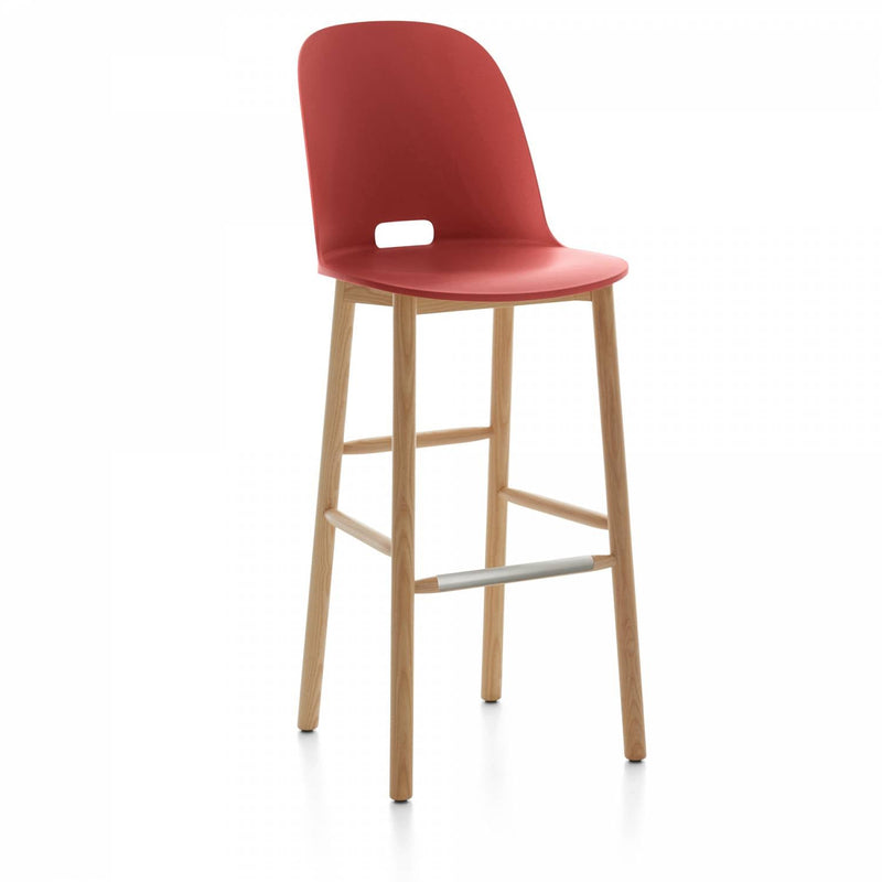 Alfi High Back Barstool - Emeco - Chairs - Dark Brown - Ash - HORNE