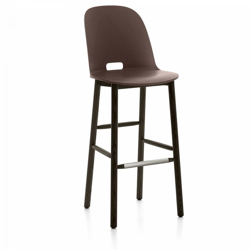 Alfi High Back Barstool - Emeco - Chairs - Dark Brown - Ash - HORNE