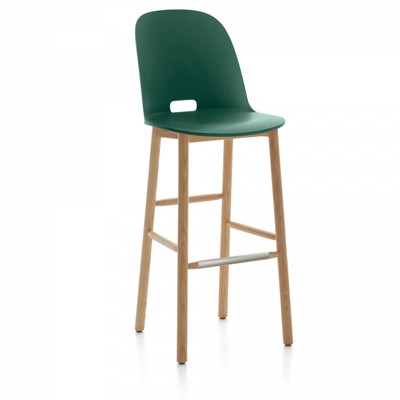 Alfi High Back Barstool - Emeco - Chairs - Dark Brown - Ash - HORNE