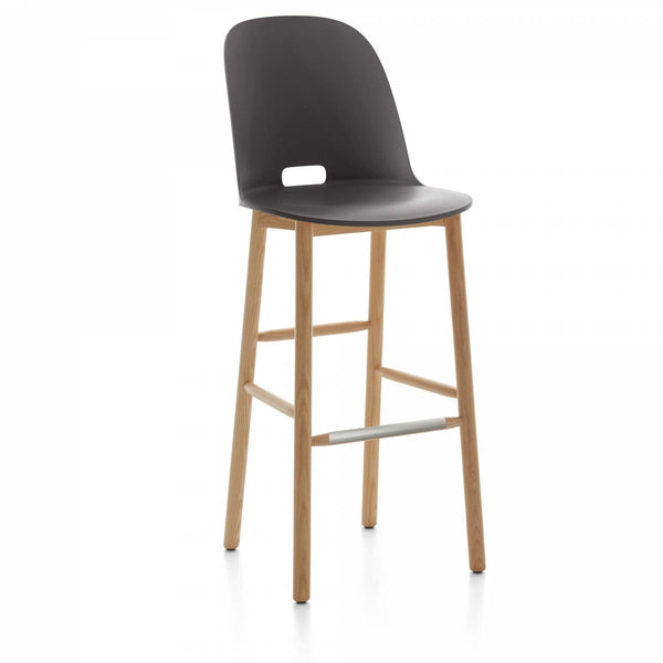 Alfi High Back Barstool - Emeco - Chairs - Dark Grey - Ash - HORNE