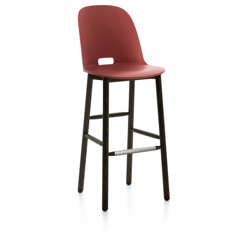 Alfi High Back Barstool - Emeco - Chairs - Dark Brown - Ash - HORNE