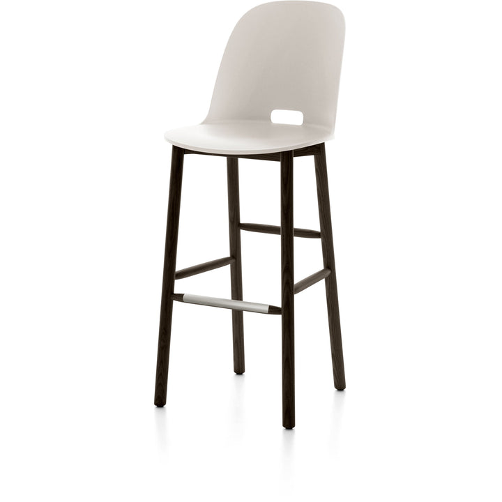 Alfi High Back Barstool - Emeco - Chairs - White - Dark Ash - HORNE