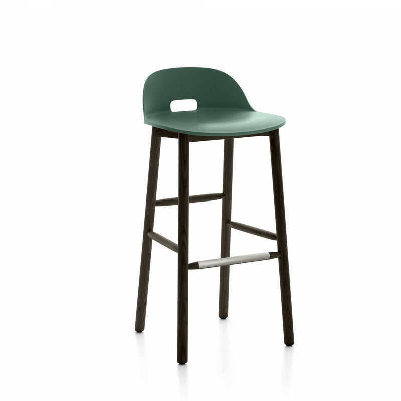 Alfi Low Back Barstool - Emeco - Stools + Benches + Ottomans - Dark Grey - Dark Ash - HORNE