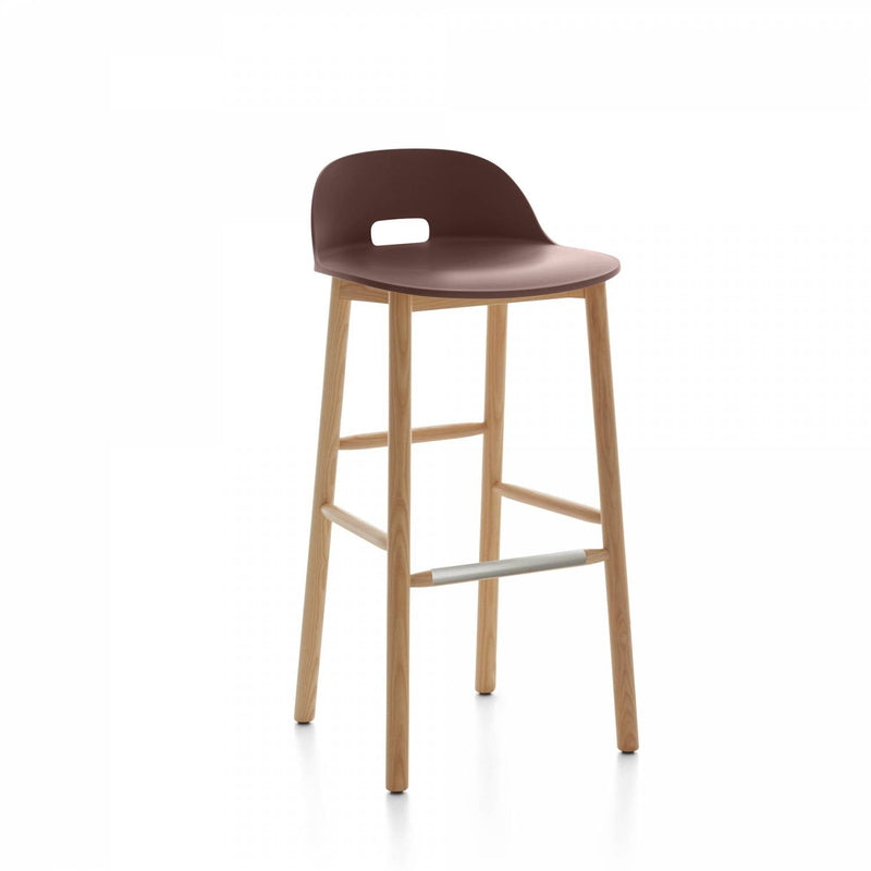 Alfi Low Back Barstool - Emeco - Stools + Benches + Ottomans - Dark Grey - Dark Ash - HORNE