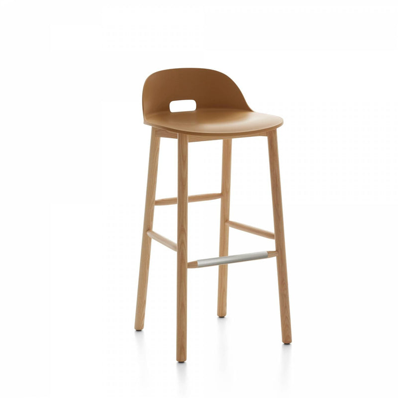 Alfi Low Back Barstool - Emeco - Stools + Benches + Ottomans - Dark Grey - Dark Ash - HORNE