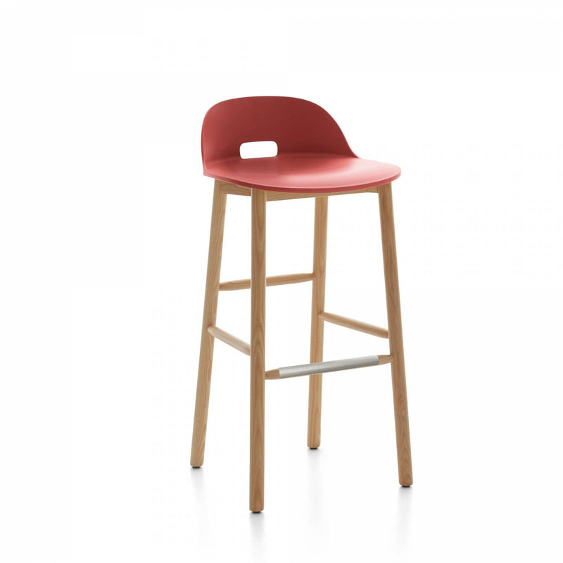 Alfi Low Back Barstool - Emeco - Stools + Benches + Ottomans - Dark Grey - Dark Ash - HORNE