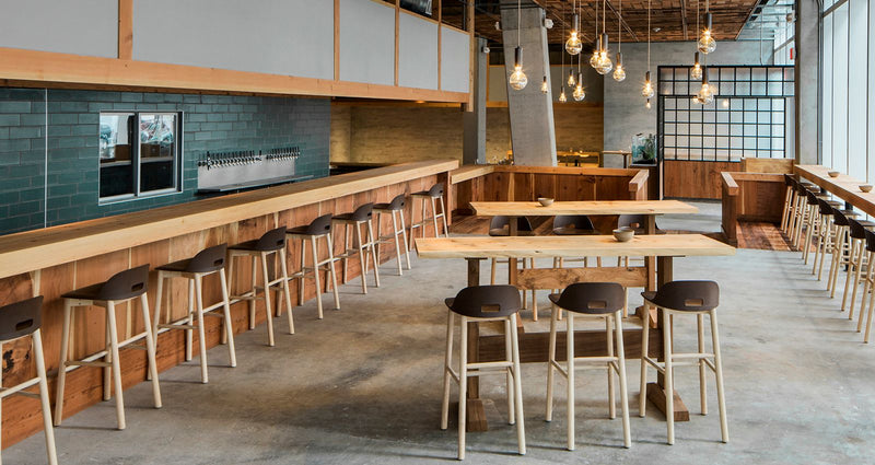 Alfi Low Back Barstool - Emeco - Stools + Benches + Ottomans - Dark Grey - Dark Ash - HORNE