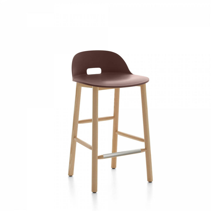Alfi Low Back Counter Stool - Emeco - Stools + Benches + Ottomans - Green - Ash - HORNE