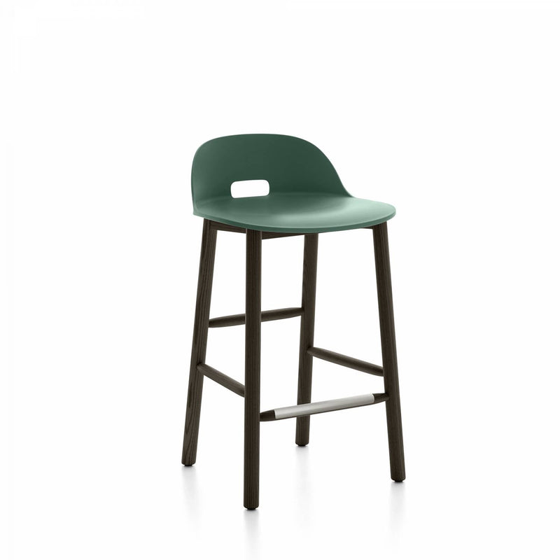 Alfi Low Back Counter Stool - Emeco - Stools + Benches + Ottomans - Dark Brown - Ash - HORNE
