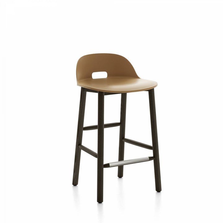Alfi Low Back Counter Stool - Emeco - Stools + Benches + Ottomans - Sand - Dark Ash - HORNE