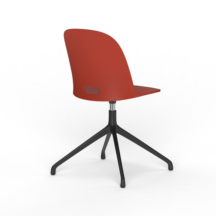 Alfi Work Swivel Chair - Emeco - Chairs - Felt Glides for Hard Floors - Red - HORNE