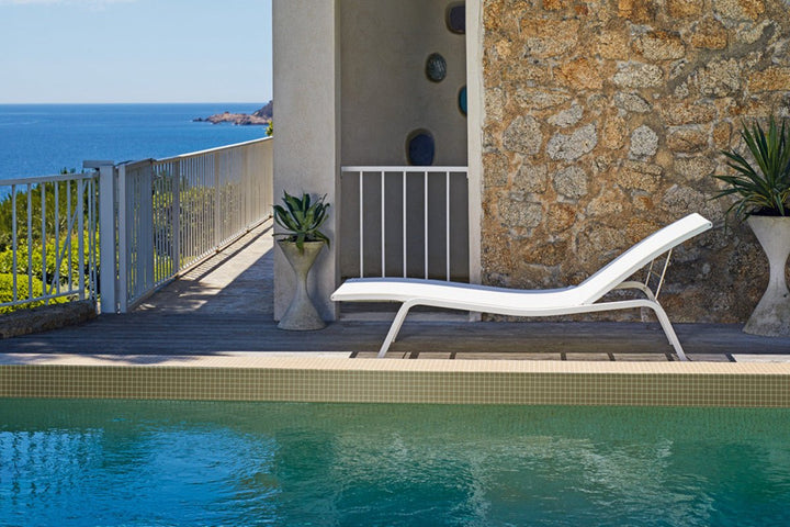 Alize Sunlounger - Stereo Fabric - Fermob - Outdoor Furniture - Rosemary - HORNE
