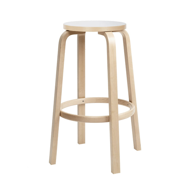 Alvar Aalto Bar Stool 64 - Artek - Stools + Benches + Ottomans - Bar 30" - White Seat - HORNE