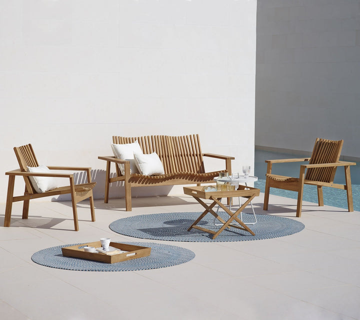 Amaze Teak Lounge Chair - Cane Line - Outdoor Furniture - Add QuickDry Grey Cushion - HORNE