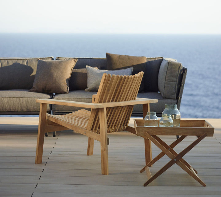 Amaze Teak Lounge Chair - Cane Line - Outdoor Furniture - Add QuickDry Grey Cushion - HORNE