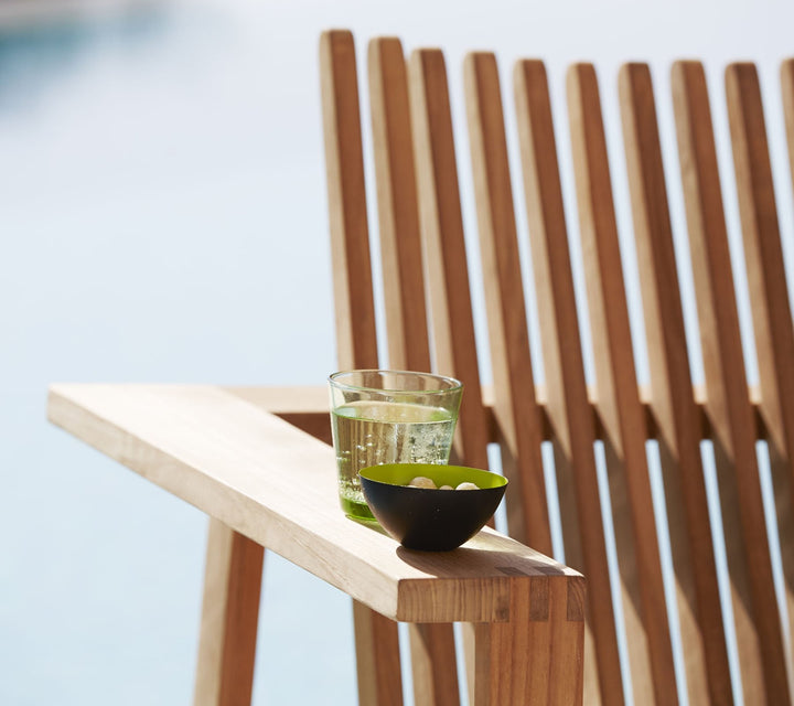 Amaze Teak Lounge Chair - Cane Line - Outdoor Furniture - Add QuickDry Grey Cushion - HORNE