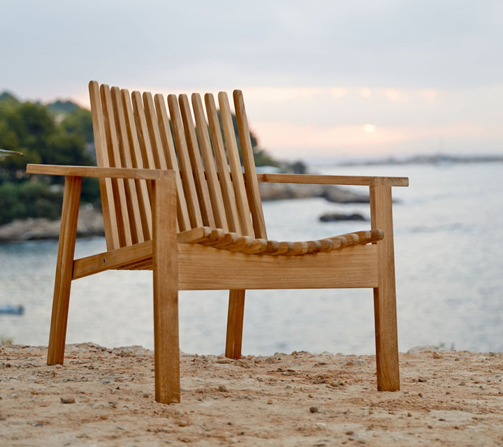 Amaze Teak Lounge Chair - Cane Line - Outdoor Furniture - Add QuickDry Grey Cushion - HORNE