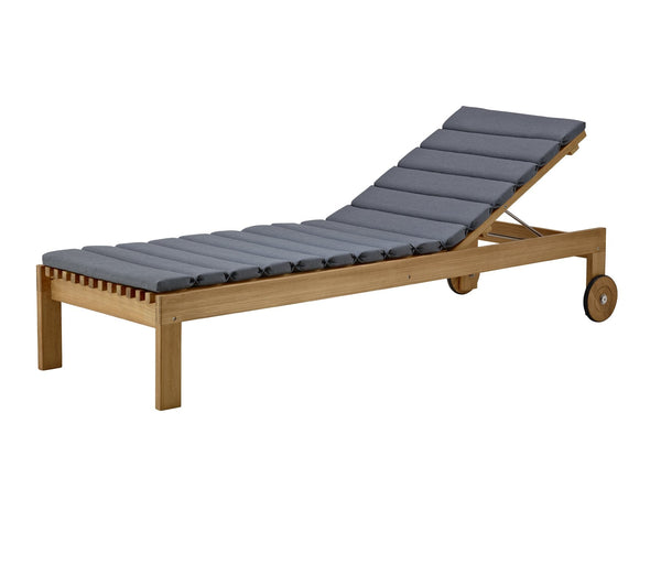 Amaze Teak Sunbed - Cane Line - Outdoor Furniture - Add QuickDry Grey Cushion - HORNE