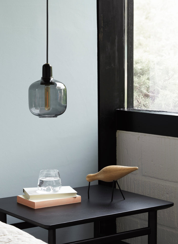 Amp Pendant Light - Small - Normann Copenhagen - Pendants - White Glass/ White Marble Socket Housing/ White Cord - No Bulb - HORNE