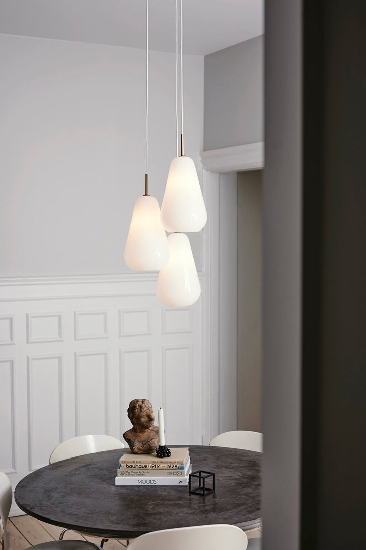 Anoli 3 Chandelier - Nuura - Chandeliers - Nordic Gold/Opal White - HORNE