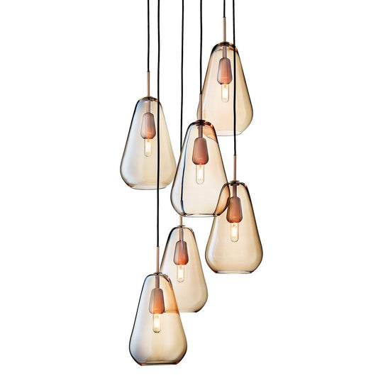 Anoli 6 Chandelier - Nuura - Chandeliers - Nordic Gold/Gold - HORNE